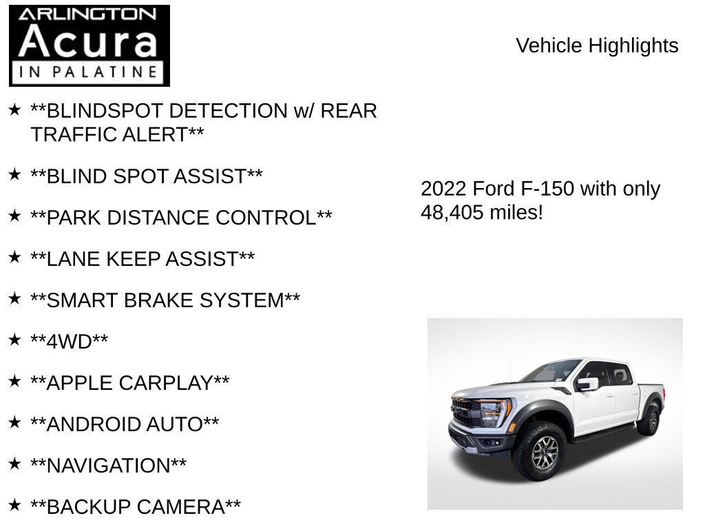 Used 2022 Ford F150 Raptor w/ Equipment Group 801A High AWD/4WD image 7