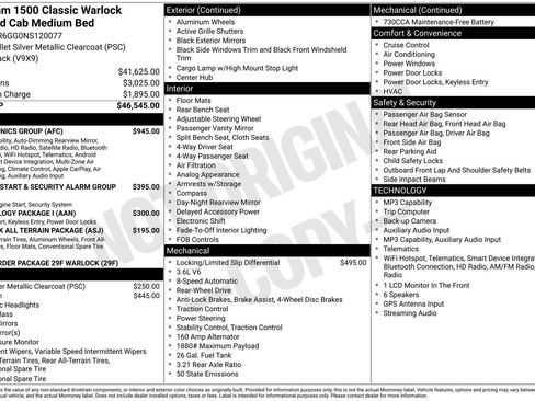 Used 2022 RAM 1500 Classic Warlock w/ Electronics Group RWD image 19