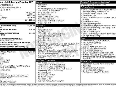 New 2026 Chevrolet Suburban Premier w/ Sun And Tow Package AWD/4WD image 5