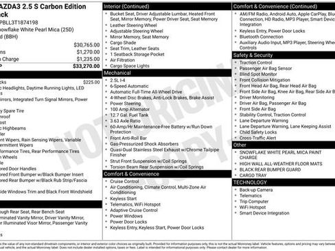 New 2026 MAZDA MAZDA3 Carbon AWD/4WD image 25