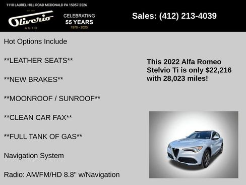 Used 2022 Alfa Romeo Stelvio Ti AWD/4WD image 5