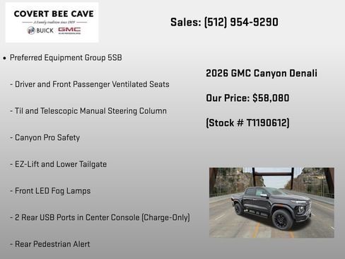New 2026 GMC Canyon Denali w/ LPO, Denali Black Edition AWD/4WD image 24