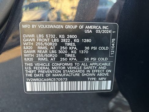 Used 2024 Volkswagen Atlas SE image 10
