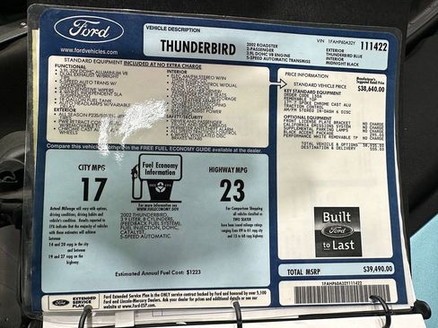 Used 2002 Ford Thunderbird image 39