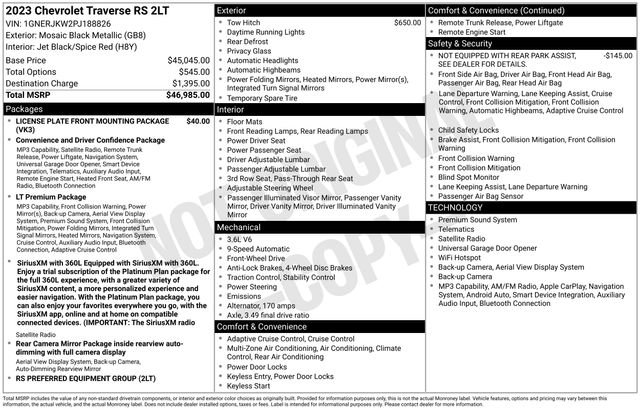 Certified 2023 Chevrolet Traverse RS FWD image 28