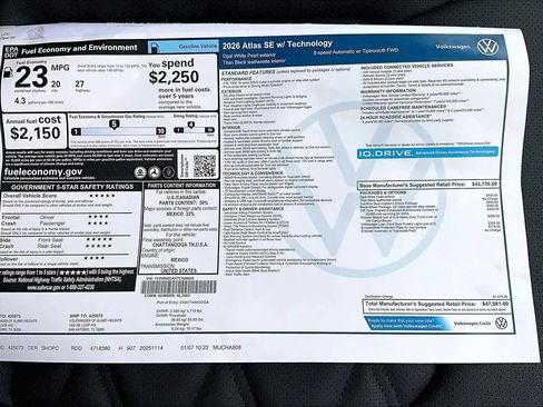 New 2026 Volkswagen Atlas SE image 19