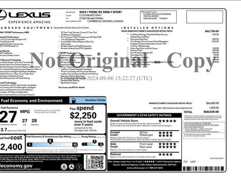 Used 2024 Lexus RX 500h F Sport w/ Cold Area Package AWD/4WD image 2
