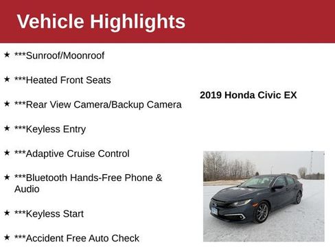 Used 2019 Honda Civic EX image 3