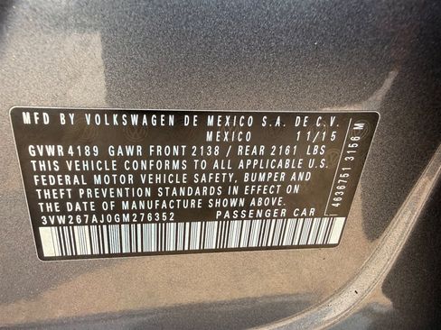 Used 2016 Volkswagen Jetta S FWD image 9