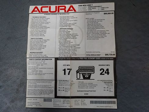 Used 1998 Acura NSX T image 97