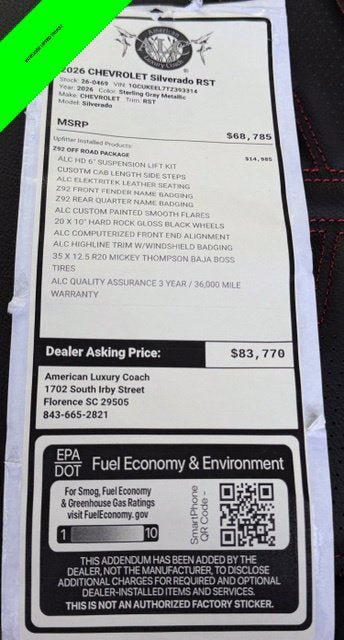 New 2026 Chevrolet Silverado 1500 RST AWD/4WD image 3