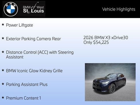 Certified 2026 BMW X3 xDrive30 w/ Premium Package image 25