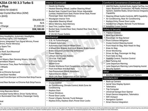Certified 2025 MAZDA CX-90 3.3 Turbo S w/ Premium Plus image 38