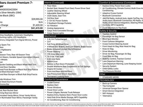 Used 2025 Subaru Ascent Premium image 1