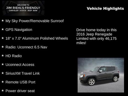 Used 2016 Jeep Renegade Limited AWD/4WD image 5