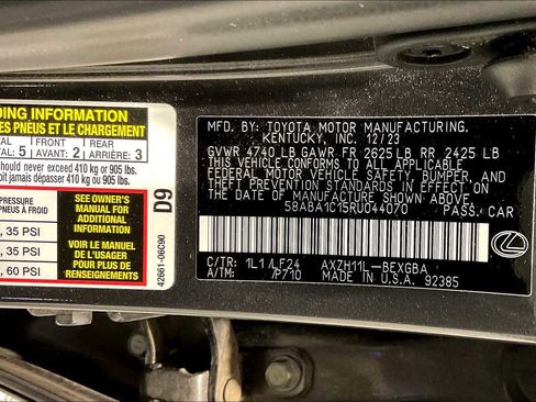 Used 2024 Lexus ES 300h F Sport w/ Accessory Package (Z1) image 30