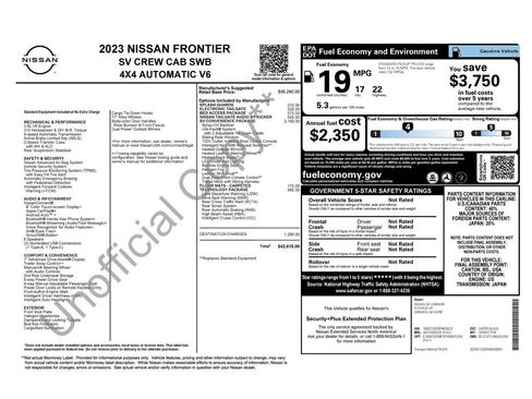Used 2023 Nissan Frontier SV w/ SV Convenience Package AWD/4WD image 3