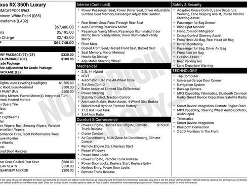 Used 2023 Lexus RX 350 w/ Accessory Package (2T) AWD/4WD image 49