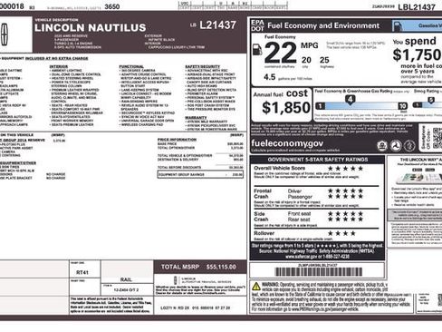 Used 2020 Lincoln Nautilus Reserve w/ Equipment Group 201A AWD/4WD image 3