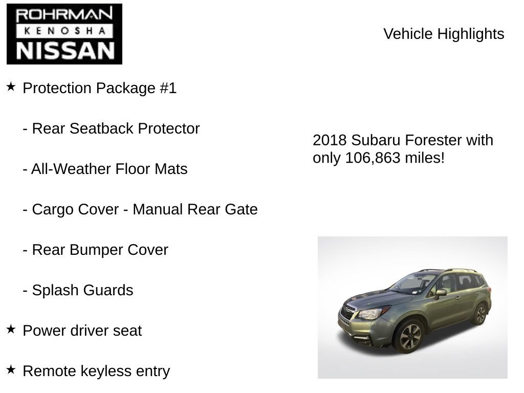 Used 2018 Subaru Forester 2.5i Premium w/ Protection Package #1 AWD/4WD image 7