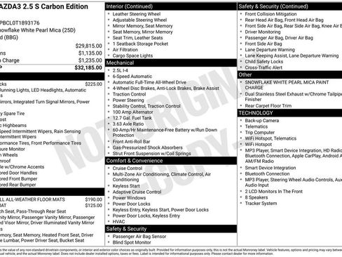New 2026 MAZDA MAZDA3 Carbon AWD/4WD image 2