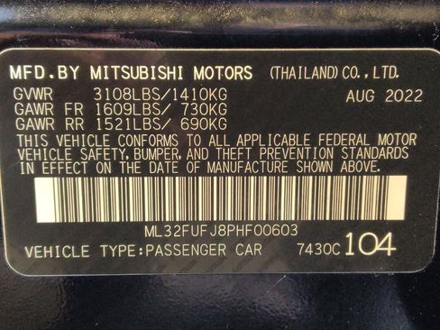 Used 2023 Mitsubishi Mirage G4 LE FWD image 33