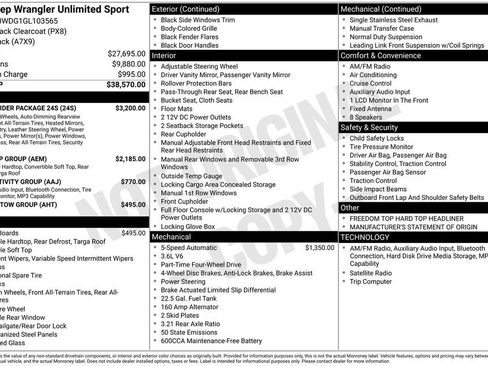 Used 2016 Jeep Wrangler Unlimited Sport w/ Quick Order Package 24S image 23