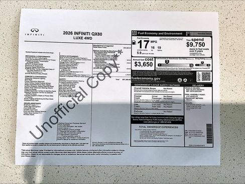 New 2026 INFINITI QX80 Luxe w/ Cargo Package AWD/4WD image 33