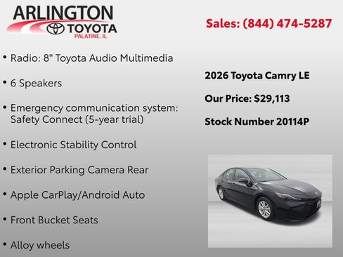 Used 2026 Toyota Camry LE FWD image 4