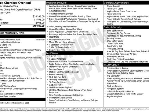 Used 2016 Jeep Cherokee Overland AWD/4WD image 28