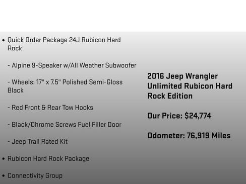 Used 2016 Jeep Wrangler Unlimited Rubicon AWD/4WD image 18
