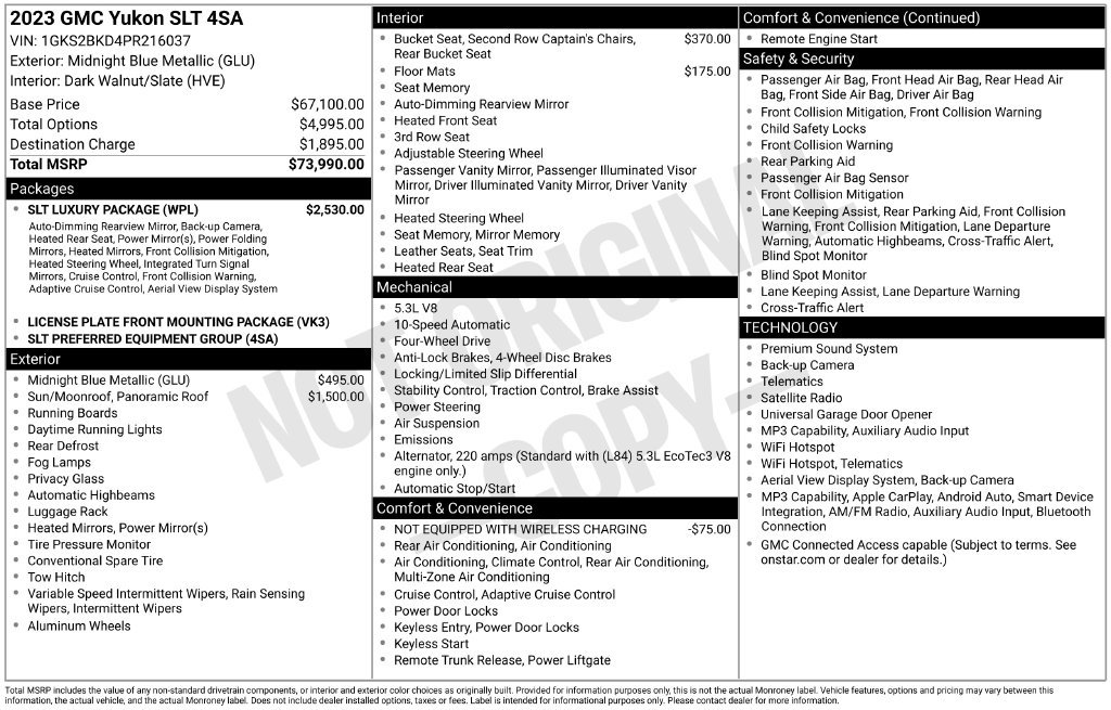 Used 2023 GMC Yukon SLT w/ SLT Luxury Package AWD/4WD image 39