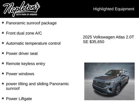 Used 2025 Volkswagen Atlas SE FWD image 3