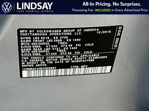Used 2019 Volkswagen Atlas SEL image 26