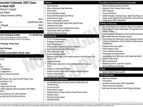 Used 2026 Chevrolet Colorado ZR2 w/ Technology Package AWD/4WD image 77