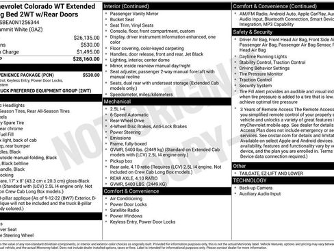 Certified 2022 Chevrolet Colorado W/T w/ WT Convenience Package RWD image 4