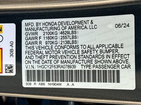 Certified 2024 Honda Accord EX-L image 31