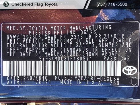 Used 2026 Toyota Corolla LE FWD image 16