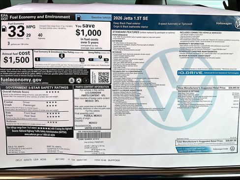 New 2026 Volkswagen Jetta SE image 18