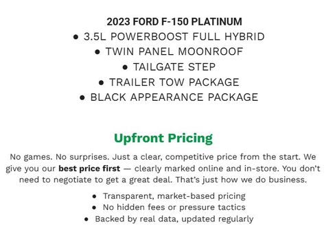 Certified 2023 Ford F150 Platinum w/ Equipment Group 701A High AWD/4WD image 2