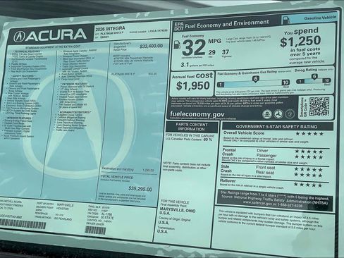 New 2026 Acura Integra FWD image 20