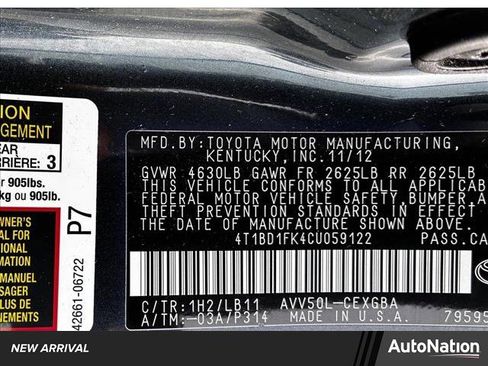 Used 2012 Toyota Camry XLE image 1