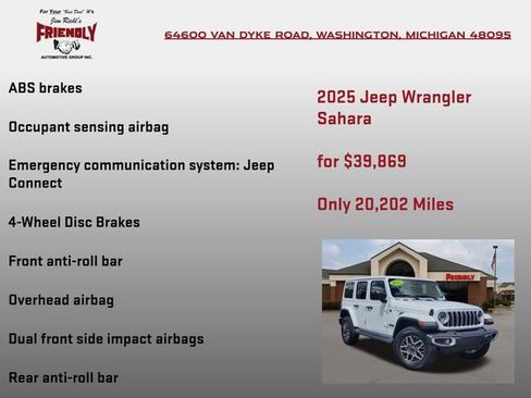 Used 2025 Jeep Wrangler Unlimited Sahara w/ Technology Group AWD/4WD image 30