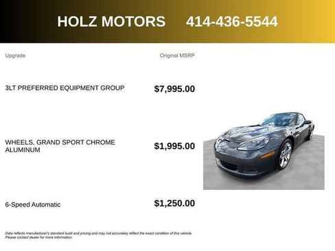 Certified 2013 Chevrolet Corvette Grand Sport w/ 3LT Preferred Equipment Group image 5