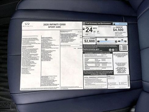 New 2026 INFINITI QX60 Sport w/ Dark Cargo Package AWD/4WD image 45