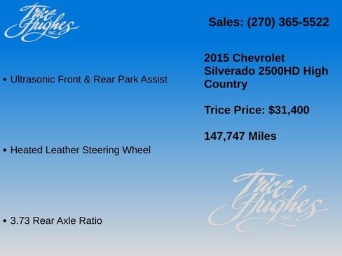 Used 2015 Chevrolet Silverado 2500 High Country w/ Duramax Plus Package AWD/4WD image 14