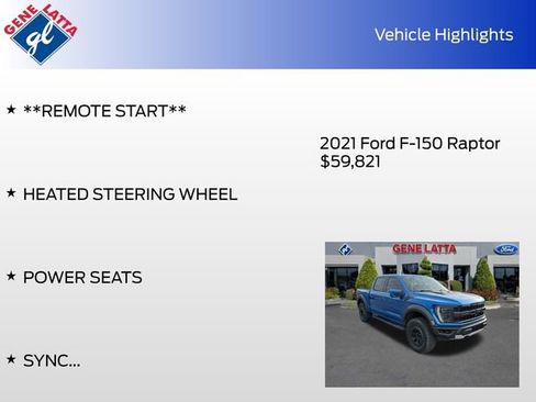 Used 2021 Ford F150 Raptor w/ Equipment Group 801A High image 34