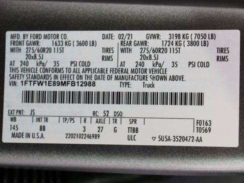 Used 2021 Ford F150 Platinum w/ Tow Technology Package image 40