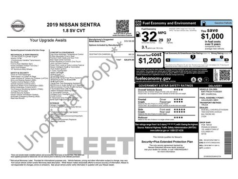 Used 2019 Nissan Sentra SV FWD image 1