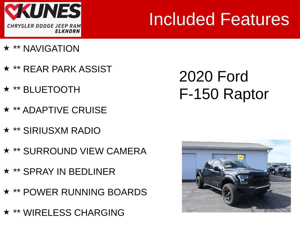 Used 2020 Ford F150 Raptor w/ Equipment Group 802A Luxury AWD/4WD image 3